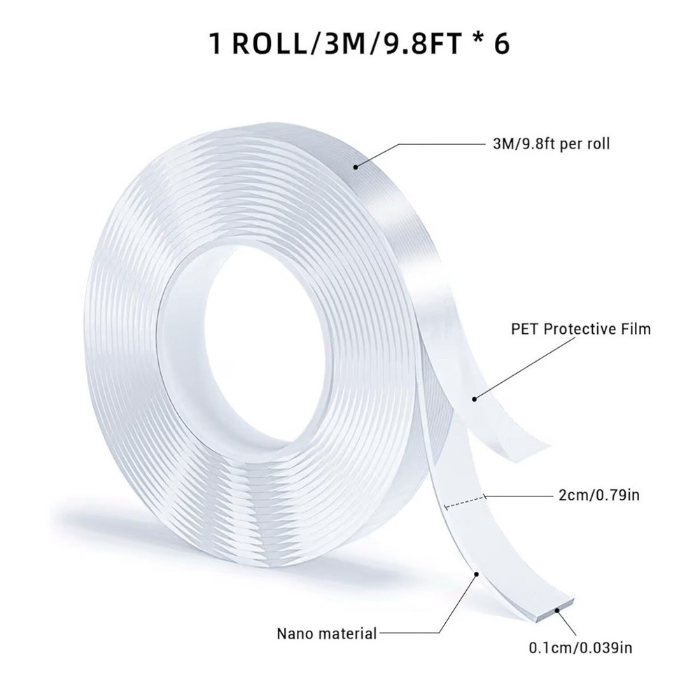 Double Sided Tape, Nano Tape, Transparent Adhesive Tape, Traceless Adhesive [A]